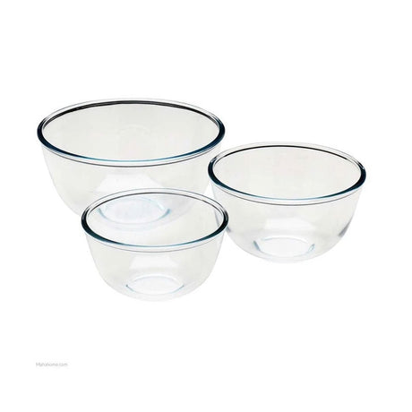 Pyrex Glass Bowl Set X3