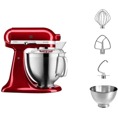 Kitchen Aid Artisal 4.8L + 3L bowl, pouring shield, whip, dough hook, flat beater