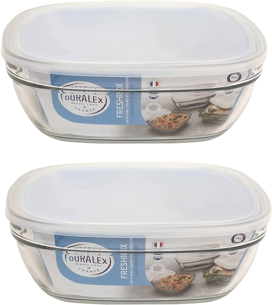 Duralex Freshbox Clear Square 23 cm with Frosted Lid - 310 cl