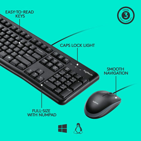 Logitech MK120 USB Keyboard and Mouse Combo