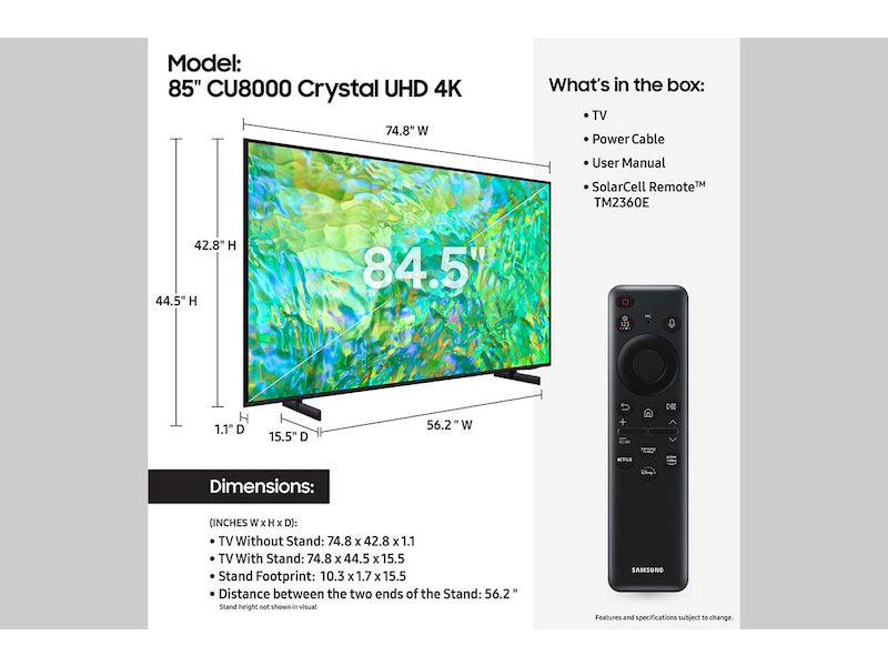 Samsung Crystal UHD 4K Smart CU8000