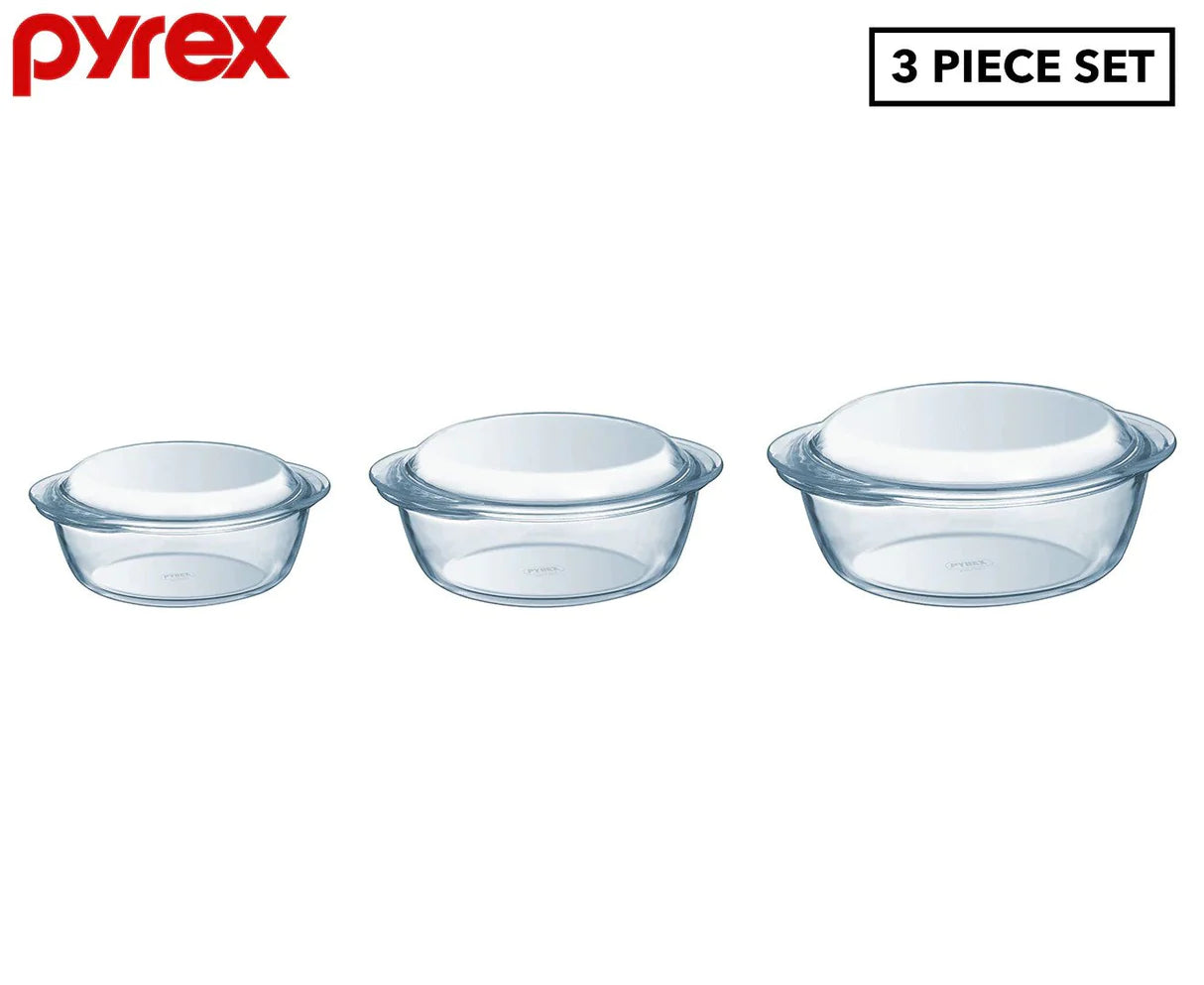 Pyrex Casserole Set Of 3 Round