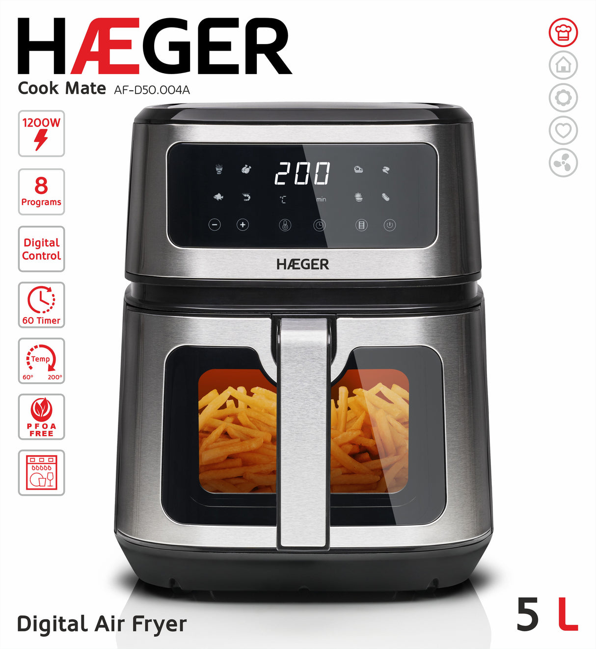 HAEGER Cook Mate Digital air fryer  5 L