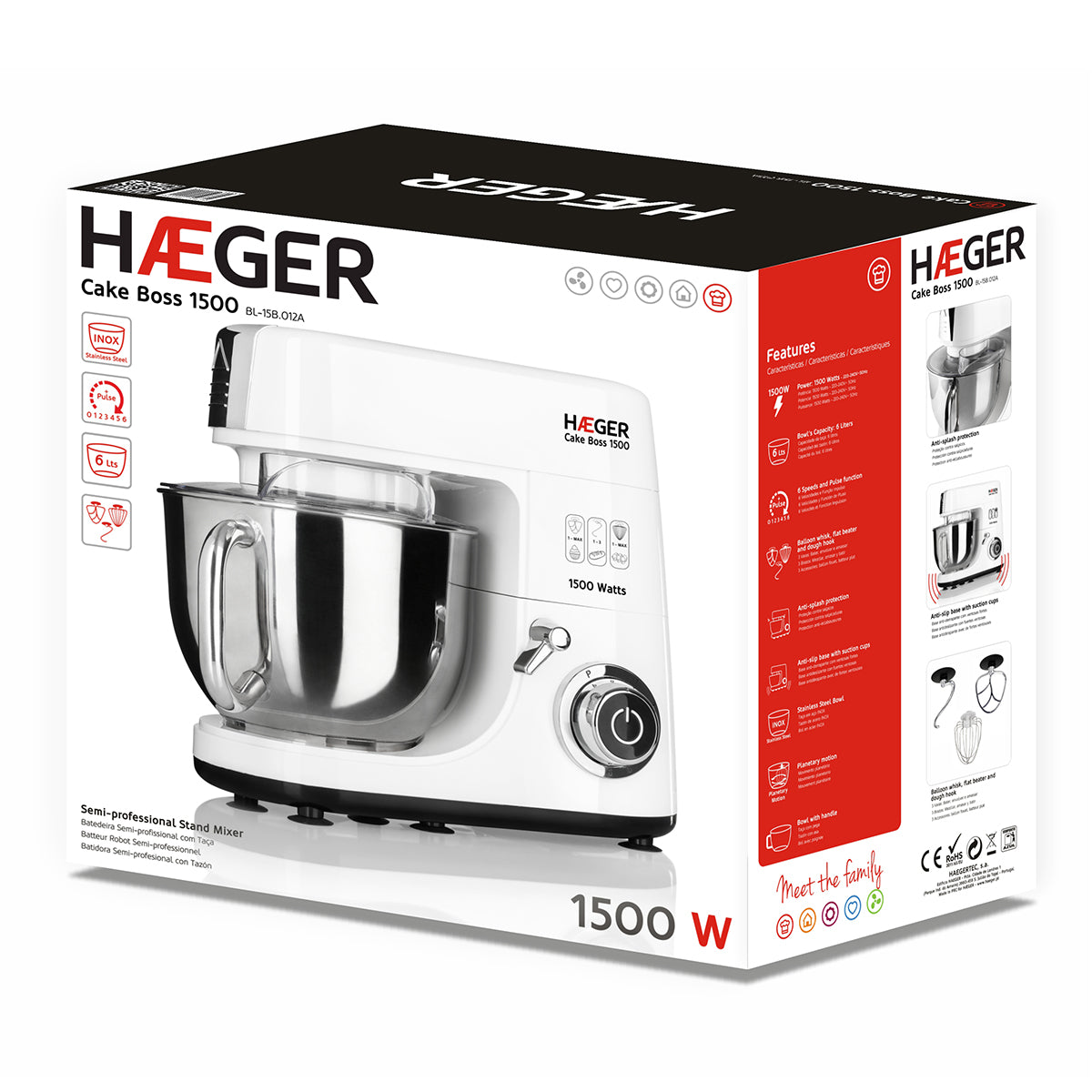 HAEGER Stand Mixer Cake Boss – 1500W