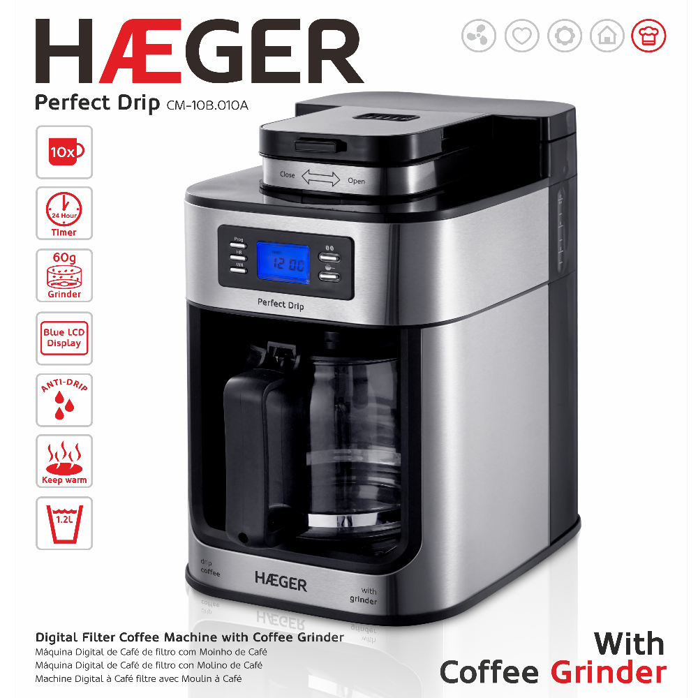 HAEGER Coffee Maker with Coffee Grinder