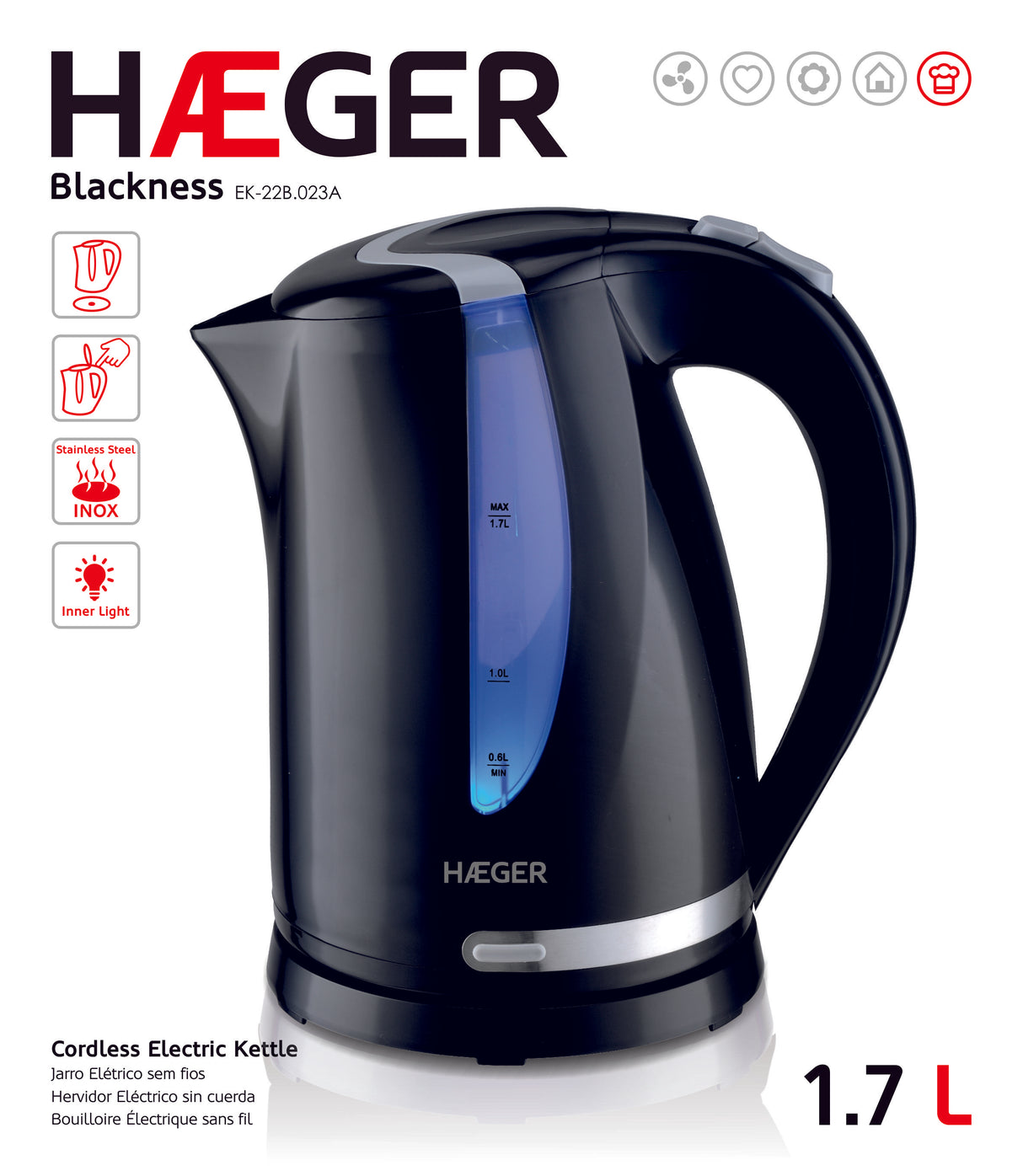 HAEGER BLACKNESS  Electric kettle