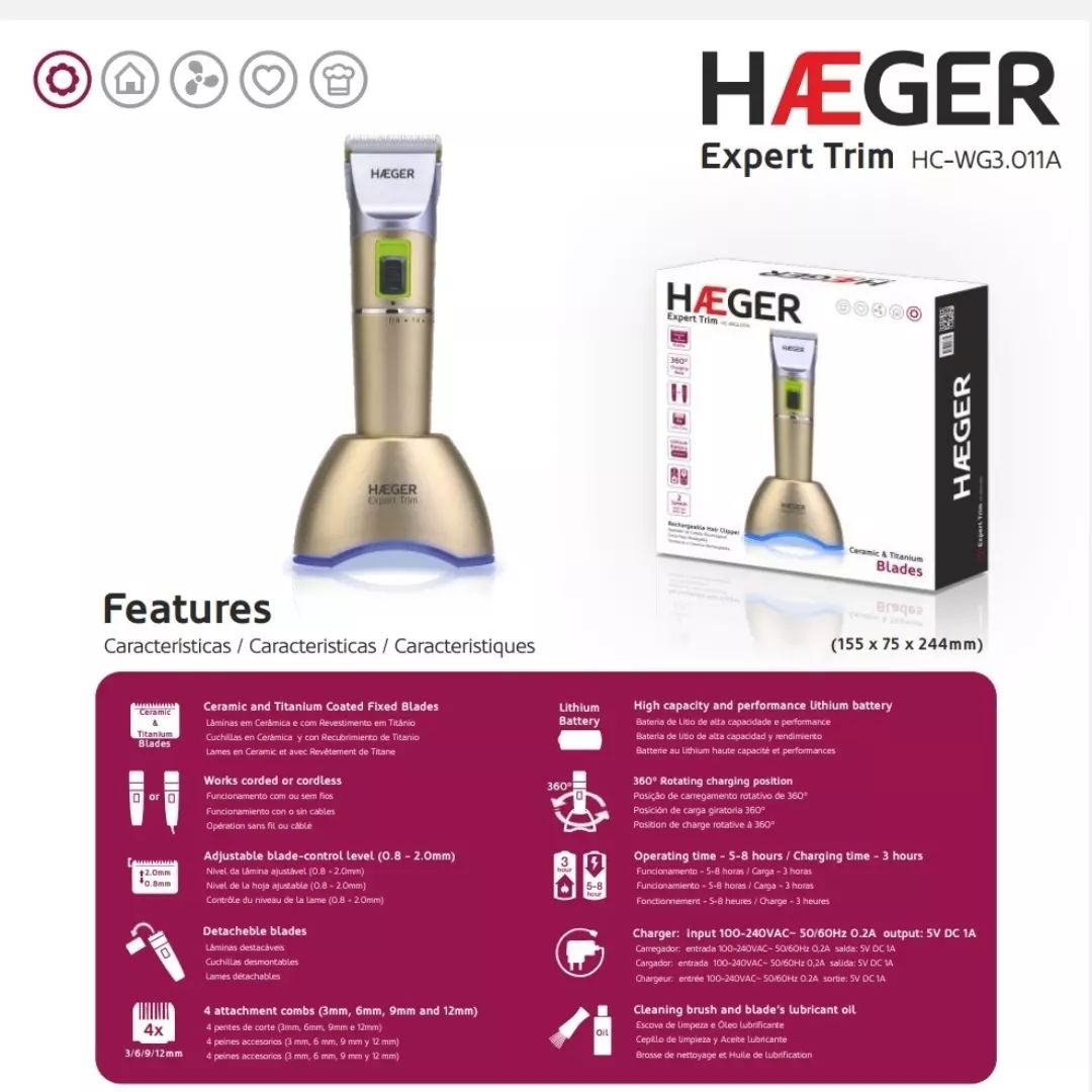 HAEGER EXPERT Hair Trimmer Clipper Machine