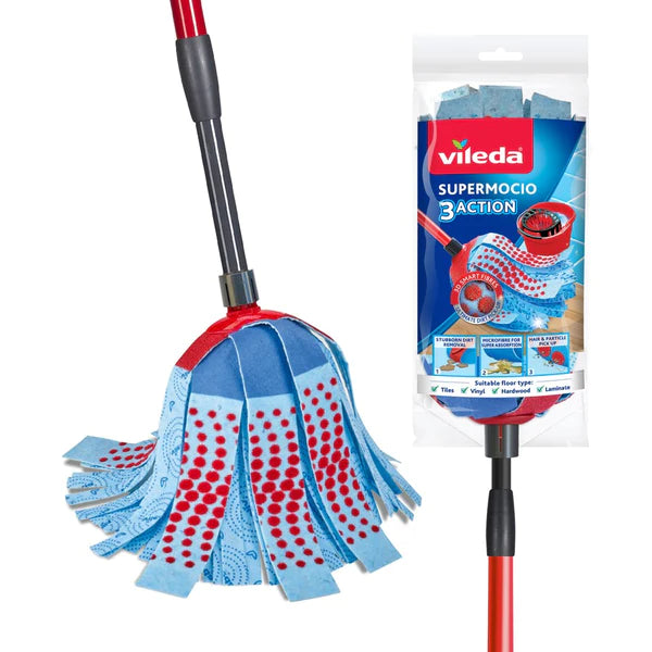 Vileda Supermop 3-Action mop with handle