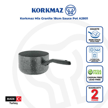 Korkmaz A2801 Mia Granite Saucepan 18x8.3cm 2L