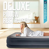 INTEX Twin Deluxe PILLOW REST Airbed W/ Fiber-Tech BIP