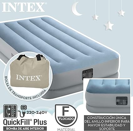 INTEX TWIN Rise Comfort Airbed W/Internal Pump (99x1.91x0.36cm)   S21