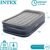 INTEX Twin Deluxe PILLOW REST Airbed W/ Fiber-Tech BIP