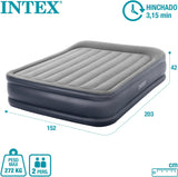 INTEX Queen Deluxe PILLOW REST Airbed W/ Fiber-Tech BIP