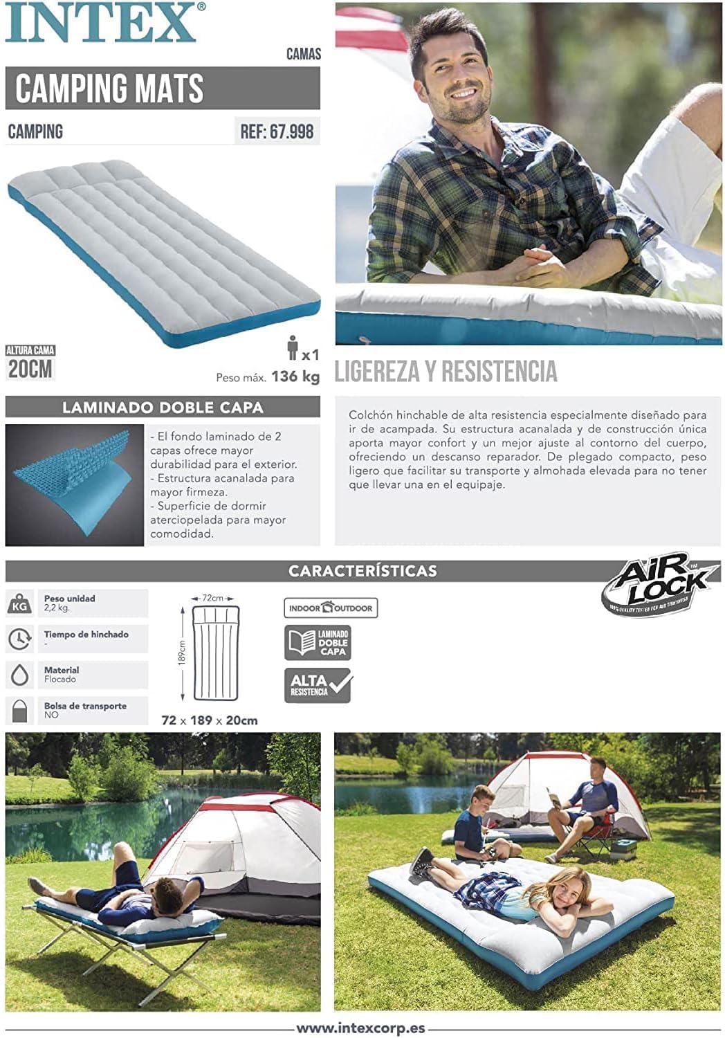 INTEX CAMPING MAT  72x1.89x20cm S19