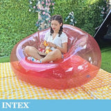 INTEX TRANSPARENT PINK BEANLESS BAG CHAIR Size: 127 x 137 x 74 cm