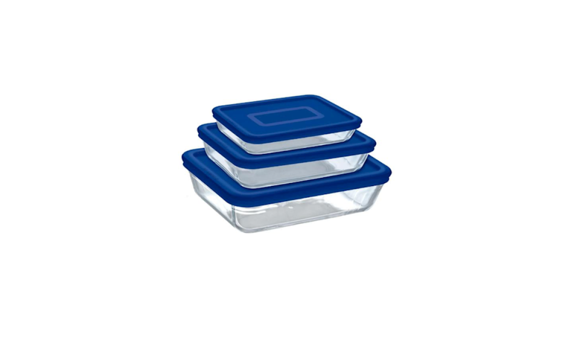 Pyrex Roaster Dish Set of 3 With Lids Blue