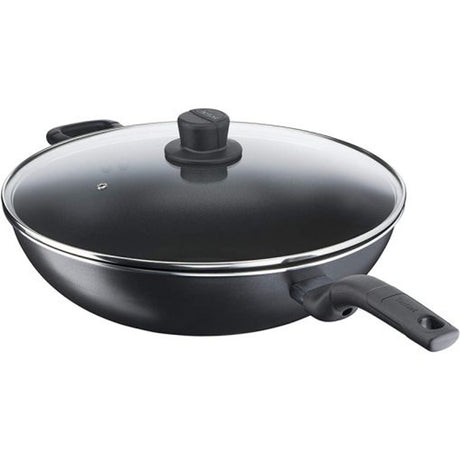 Tefal Cook Easy Black Wokpan + glass lid